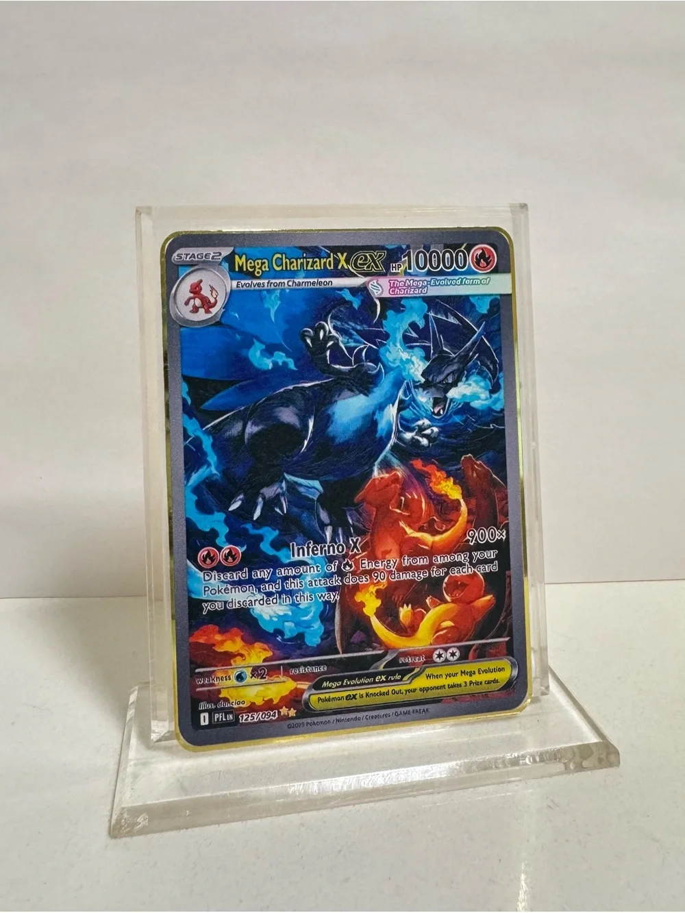 Pokemon Mega Charizard X EX 125/094 Gold Metal Card Collectible/Gift/Fan Art - Picture 1 of 3